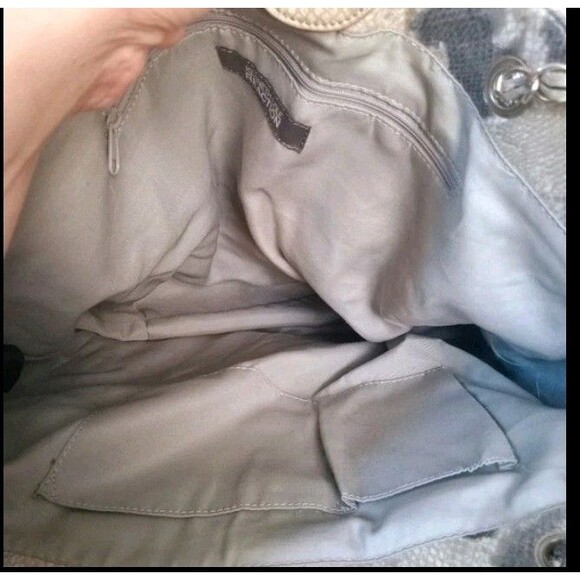 KENNETH COLE Shoulder Bag Handbag Snake Printed Fabric Large Purse Bag Tote - Picture 12 of 13